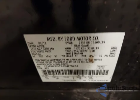 2018 Ford Explorer Sport из США, поврежденный, VIN 1FM5K8GT0JGB75254